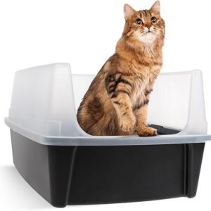 IRIS USA XX-Large Cat Litter Box, Open Top Extra Large Litter Box for Big Cats and Multi-Cat Households, High Sided Scatter Shield, Easy to…