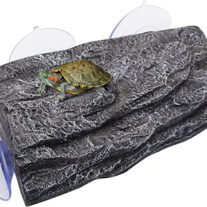 Turtle Basking Platform,Fish Tank Aquarium Tortoise Climbing Platform with 3 pcs Suction Cups,Float Resting Terrace for Frogs, Terrapins(Ar…