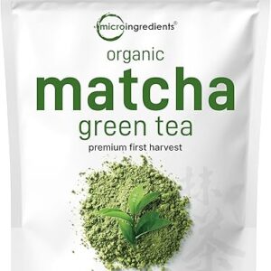 Micro Ingredients Organic Matcha Green Tea Powder, 1lb | Premium First Harvest Japanese for Daily Beverage | 100% Pure Culinary Grade | No Sugar, Eco-Friendly Recyclable Bags