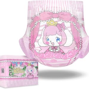 Littleforbig Adjustable Hook-and-Loop Fastener Closure Adult Printed Cloth Back Diaper 10 Pieces – Little Beauty (Large 36″-48″)