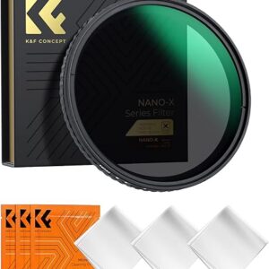 K&F Concept 82mm Variable ND Filter ND2-ND32 Camera Lens Filter (1-5 Stops) No X Cross HD Neutral Density Filter with 28 Multi-Layer Coating…