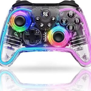 Switch Controller, Wireless Switch Pro Controller for Switch/Switch Lite/Switch OLED, Switch Remote Gamepad with RGB/ALPS Joystick/No-Dead …