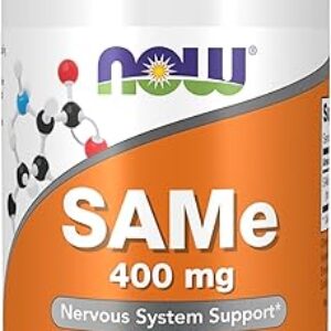 NOW Foods Supplements, SAMe (S-Adenosyl-L-Methionine) 400 mg, Nervous System Support*, 60 Tablets