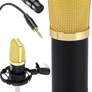 Pyle Cardioid Condenser Microphone Kit -1-Pack Pro Audio Large Diaphragm Universal Mic with Shock Mount & XLR Cable, Ideal for Podcast, Str…