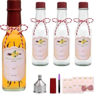 5oz Hot Sauce Bottles with Lids,Clear Woozy Bottles with Shrink Capsules,Small Wine Making Bottles With Lids for Bottling,Empty 5oz Glass V…