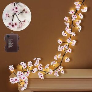 Uieke Lighted Cherry Blossom Garland 6FT