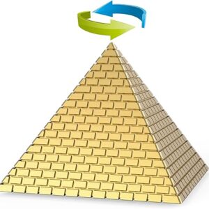 Egyptian Fidget Spinner Toy for Kids Adults, Metal Pyramid Fingertip Hand Finger Spinner, Heavy Duty Cool Desk Decoration Toy for Home Office, Sic…