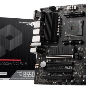 MSI PRO B550M-VC WiFi ProSeries Motherboard (AMD Ryzen 5000 Series, AM4, DDR4, PCIe 4.0, SATA 6Gb/s, M.2, USB 3.2 Gen 2, HDMI/DP, Wi-Fi 6E,…