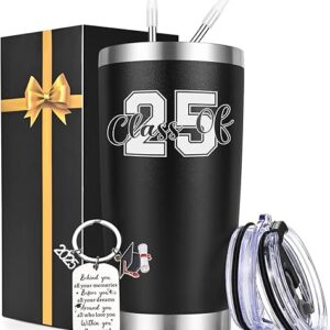 Lifecapido Graduation Gifts, Class of 2025 20oz Tumbler with Keychain, High School College Masters Degree PhD Graduation Gifts for Friends C…