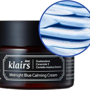 DearKlairs] Midnight Blue Calming Cream, Soothing, Redness Relief Moisturizer, Hydrating, Fast Absorbing, Light Texture for Easy Use, Sensit…