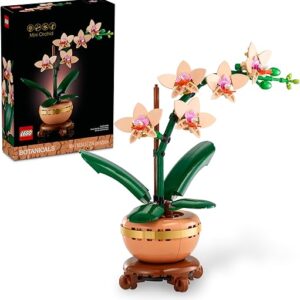 LEGO Botanicals Mini Orchid Building Set – Artificial, Fake Orchid for Home Decor, Adults Ages 18+ – Easter Basket Gift – Indoor Plant Deco…