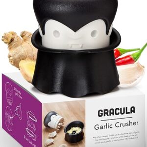 OTOTO Gracula Garlic Crusher, Garlic Peeler, Also for Ginger, Nuts, Chili, Herbs – Twist Top Mincer & Easy Squeeze Manual Press Peeler, Got…