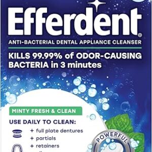Efferdent Retainer Cleaning Tablets, Denture Cleaning Tablets for Dental Appliances, Minty Fresh & Clean, 126 Count