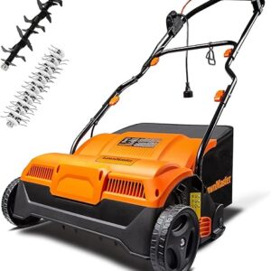 LawnMaster GVB1316 Electric 16” 13 Amp Dethatcher and Scarifier with 12 Gallon Collection Bag