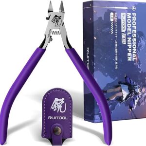 RUITOOL Model Nippers, Model Tools for Beginners to Repair and Fix Plastic Models, Ultra-thin Single-edged Non-slip Grip, 4.7 Inch Sharp Cu…