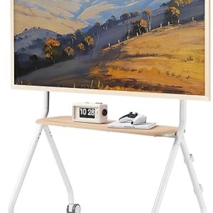 Easel Rolling TV Stand for 49-80 Inch TV Screen up to 110 LBS, Portable TV Stand with Wheels, Rolling TV Cart for Business, Office, School,…