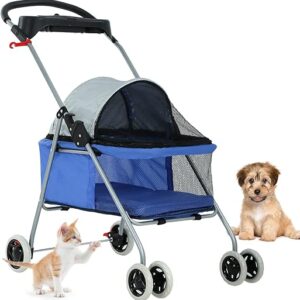 Portable Folding Pet Stroller with Cup Holder