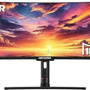 Deco Gear 49″ Curved Ultrawide 5K Gaming Monitor, 32:9, 120 Hz, 101% NTSC 100% sRGB, Adjustable, Home Office and Entertainment Workstation