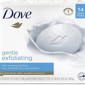 Dove Beauty Bar More Moisturizing Than Bar Soap Gentle Exfoliating With Mild Cleanser For Softer And Smoother Skin 3.75 oz Pack of 14