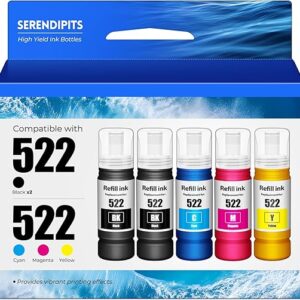 522 Ink Refill Bottles ET-2800 ET-2400 ET-4800 Replacement for 522 Ink Refill Bottles Fit for 522 Ink for Ecotank 2800 4800 2400 ET-2803 ET-…