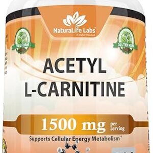 Acetyl L-Carnitine 1,500 mg High Potency Supports Energy Production, Sports Nutrition, Supports Memory/Focus – 100 Veggie Capsules