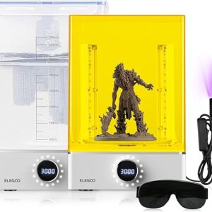 ELEGOO Mercury XS Bundle with Separate Wash and Cure Station for Large Resin 3D Printed Models, Compatible with Saturn and Mars LCD 3D Prin…