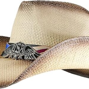 grinderPUNCH Western Outback Cowboy Hat Men’s Women’s Style Classic Straw Western Cowgirl Hat