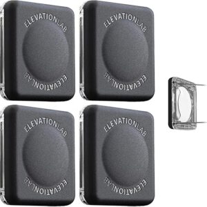 Elevation Lab TagVault™ AirTag Dual Pin Discreet (4 Pack) – The Secure AirTag Pin Mount | Low-Profile, Dual Safety Pins | for Luggage, Bags or Jackets, Black