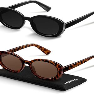 miyya Trendy Polarized Sunglasses Women, Oval Sunglasses for Women Men, Retro Sun Glasses for Women 2024, UV Protection