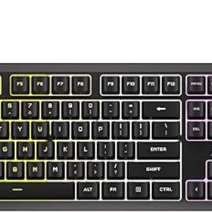 Corsair K55 CORE RGB Membrane Wired Gaming Keyboard – Quiet, Responsive Switches – Spill Resistance – Ten-Zone RGB – Media Keys – iCUE Compa…