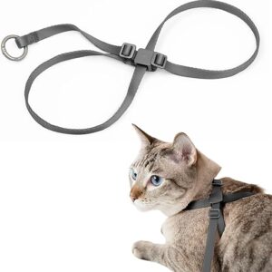Escape-Proof Adjustable Cat Harness – Space Gray