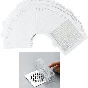 6 Inch 30pcs Disposable Shower Drain Hair Catcher Mesh Stickers Floor Drain Sticker Disposable Drain Filter Hair Trap Sticker