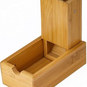 Cusdie Bamboo Dice Tower Foldable Wooden Die Roller Castle Rolling Case for Dungeons and Dragons, Board Game, D&D, RPG(No Logo)