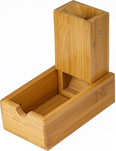 Cusdie Bamboo Dice Tower Foldable Wooden Die Roller Castle Rolling Case for Dungeons and Dragons, Board Game, D&D, RPG(No Logo)