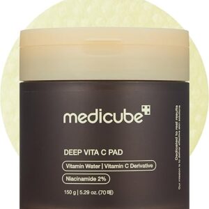 medicube Deep Vita C Facial Pads, Vitamin C Toner Pads for Uneven Skin Tone, 500,000PPM of vitamin water & 3 types of vitamin, Hydrating & …