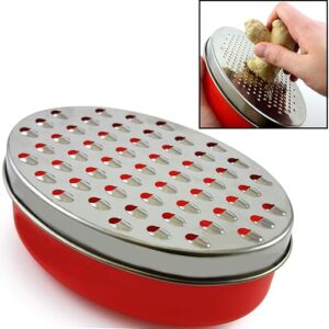Cheese Grater Citrus Lemon Zester with Food Storage Container & Lid – Perfect For Hard Parmesan Or Soft Cheddar Cheeses, Ginger, Vegetables…
