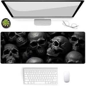 Gaming Mouse Pad, Skull Mouse Pad, Desk Mat, Non-Slip Rubber Base MousePads for Computers Laptop Office School Home Accessories Decor 31.5″…