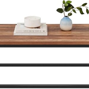 Best Choice Products 44in Modern Industrial Style Rectangular Wood Grain Top Coffee Table, Rustic Accent Furniture for Living Room w/Metal F…