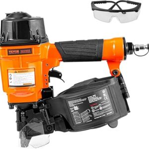 VEVOR MCN55 Coil Siding Nailer, 70-120PSI Air Coil Nailer 1 inch to 2-1/4 inch 15 Degree Pneumatic Siding Nail Gun for Siding, Pallet Sheat…