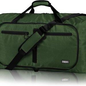 Fmeida 65L Foldable Duffle Bag with Shoe Compartment