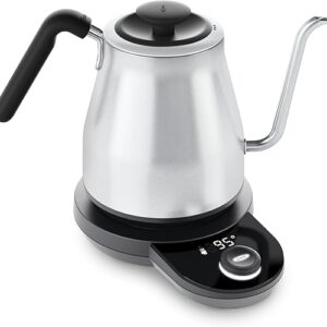 OXO Brew Gooseneck Electric Kettle – Hot Water Kettle, Pour Over Coffee & Tea Kettle, Adjustable Temperature, Built-In Brew Timer, Stainles…