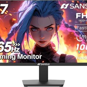 SANSUI Gaming Monitor 27 inch 165Hz 1ms PC Gaming Computer Monitor -FHD 1080P丨AMD FreeSync丨2 x HDMI 2.0丨1 x Display Port 1.4丨IPS丨Blacklevel…