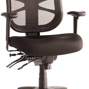 Alera ALEEL42ME10B 17.7 in. to 21.4 in. Seat Height Elusion Series Mesh Mid-Back Prem Fabric Multifunction Chair Supports Up to 275 lbs. – …