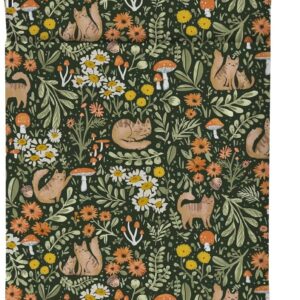 Book Sleeve Book Protector Book Pouch Book Lovers Gifts Bookish Gifts Book Cover with Zipper for Hardcover Paperback Washable Floral Cat Pr…