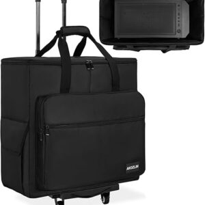 AKOZLIN Rolling Desktop Gaming Computer Tower PC Carrying Case with Detachable Cart Travel Storage Bag for Host, Keyboard and Mouse with Po…