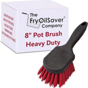 8″ Pot & Dish Cleaning Brush, Dish Scrubber with Stiff Bristle Brush for Kitchen Cleaning Tough Stain, Dishes, Pots, Pan, Sink, Stove, Grill…