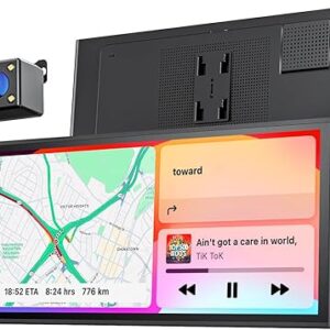 9.26″ Wireless Portable Car Play Screen for Apple CarPlay & Android Auto, OTA Updates, Backup Camera, Mirror Link, 5.0 Bluetooth, Voice Con…