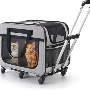 Extra Large Rolling Pet Carrier for Cats and Dogs