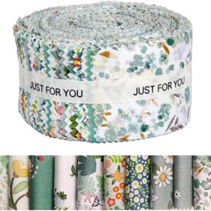 50pcs Jelly Roll Fabric for Quilting, 2.5 inch Wide Jelly Roll Merchandise Cotton Assorted Jellyroll Floral Fabric for Sewing Quilting Craft…