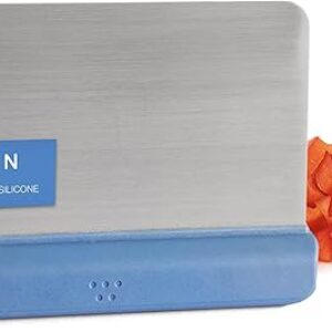 Misen Stainless Steel Bench Scraper – Versatile Food Scraper with Blue Handle – Ideal for Kitchen, Pastry & Dough – Durable Cutting Board S…